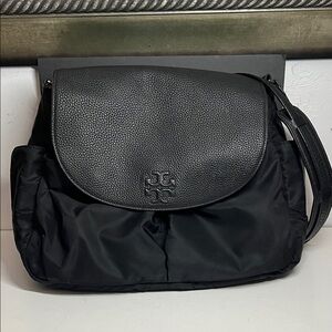 Tory Burch Thea Nylon Black Messenger Baby Bag